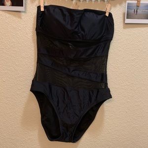 Black mesh one piece swimsuit, never worn